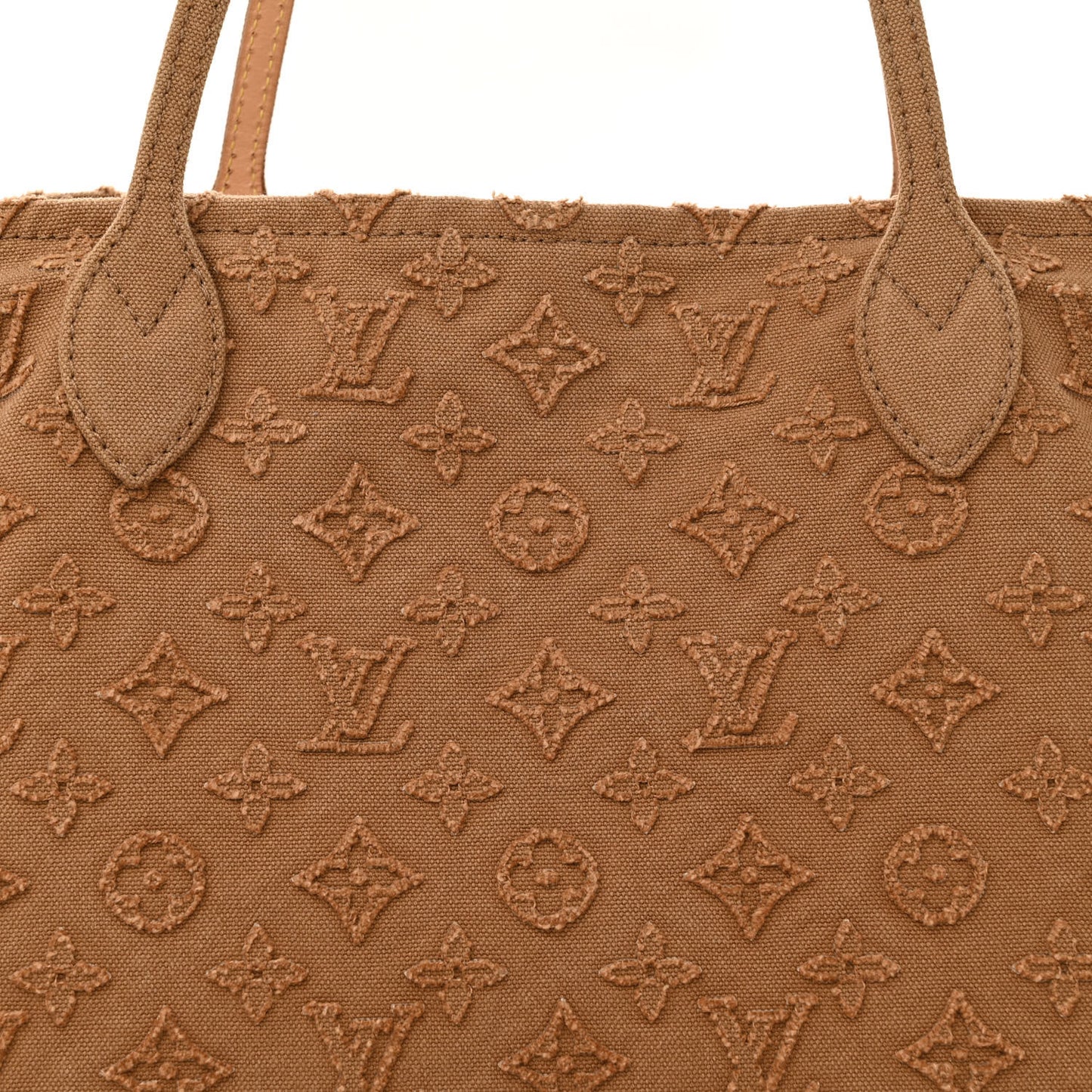 Monogram Denim Neverfull MM Caramel