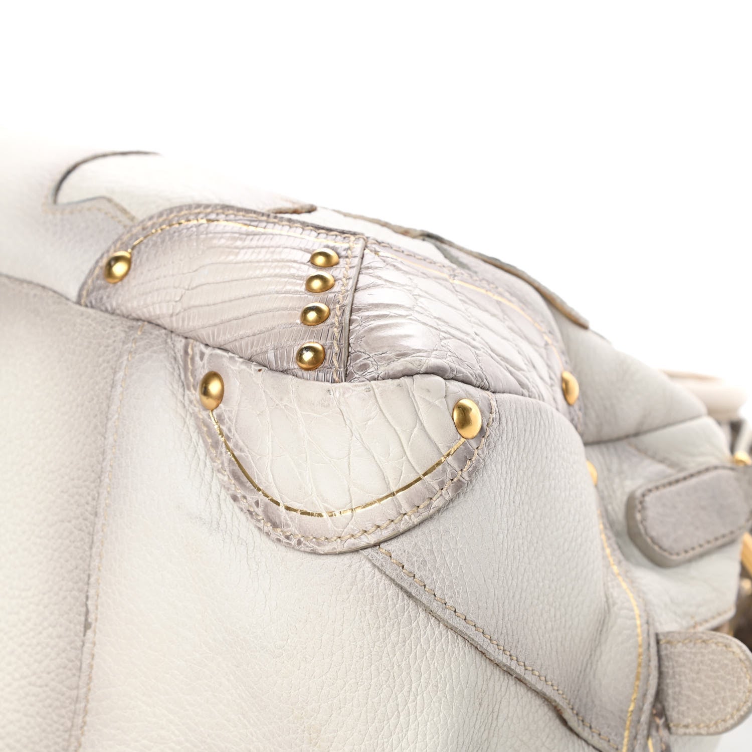 Prada Cervo Patchwork Fringe Bowler Bianco 11 of 21