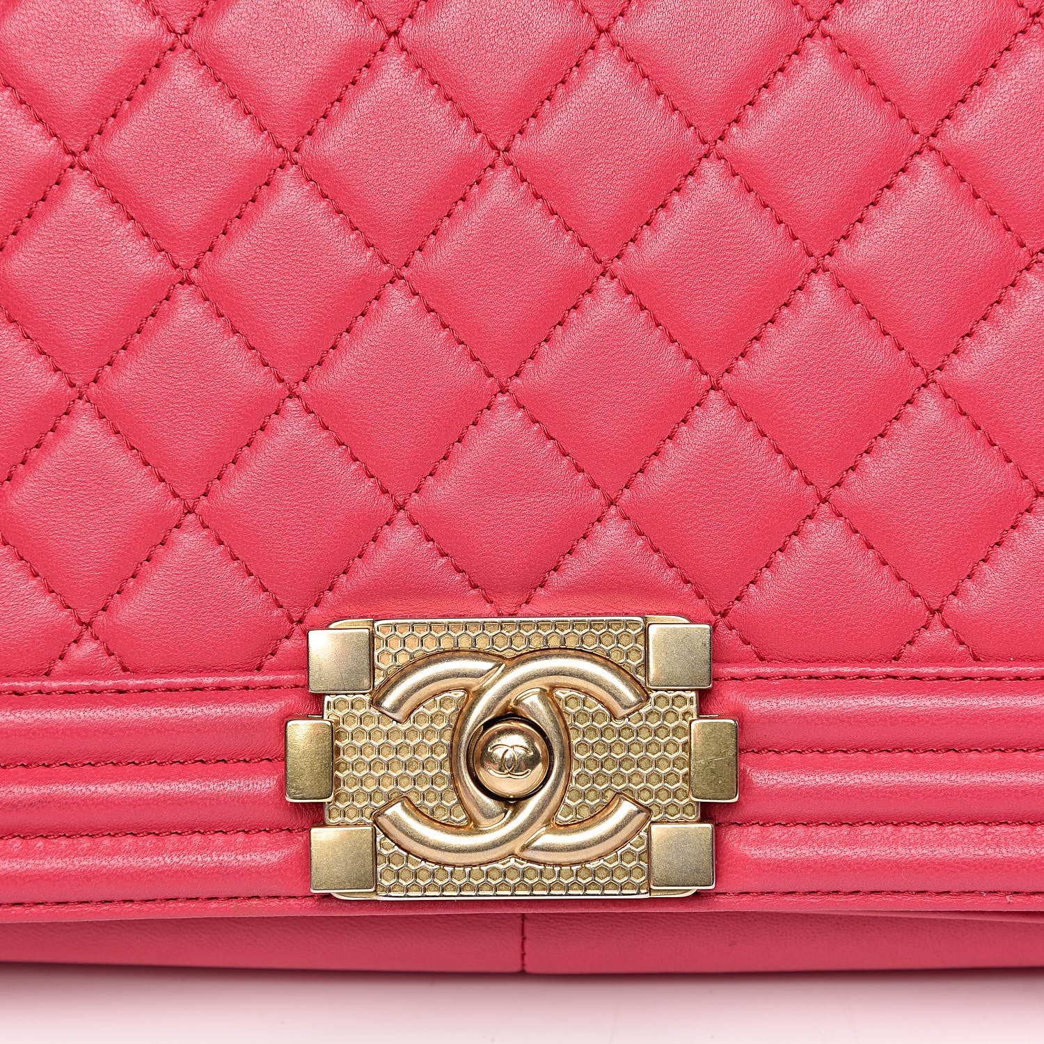 Chanel Lambskin Quilted Medium Boy Flap Dark Pink 10 of 13