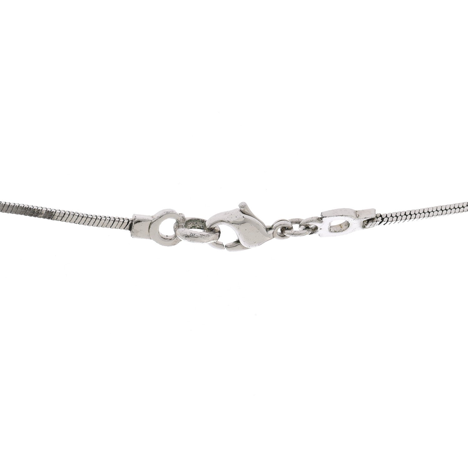 Christian Dior Metal CD Fringe Necklace Silver 5 of 7
