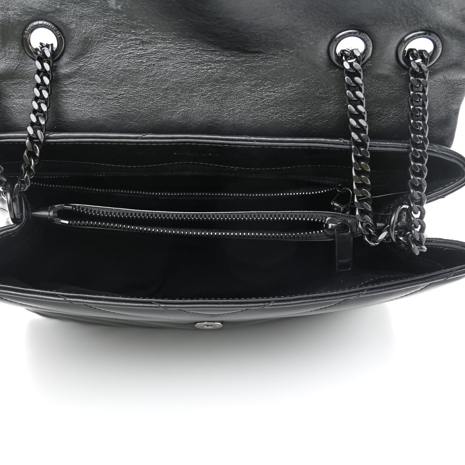 Saint Laurent Calfskin Y Quilted Monogram Medium Loulou Chain Satchel Black 5 of 11