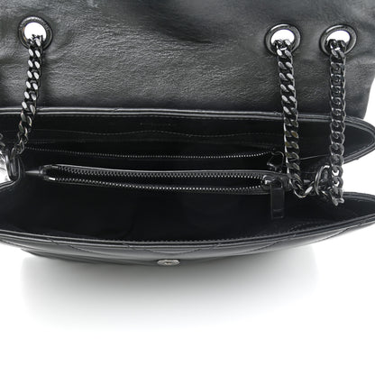 Saint Laurent Calfskin Y Quilted Monogram Medium Loulou Chain Satchel Black 5 of 11