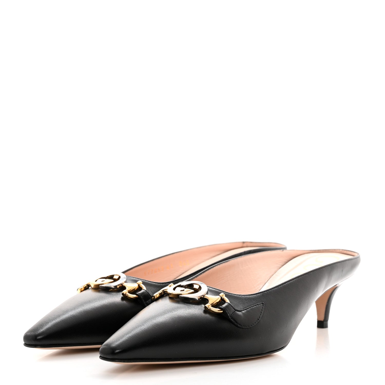 Gucci Malaga Kid Zumi Low Heel Mules 41 Black 3 of 9
