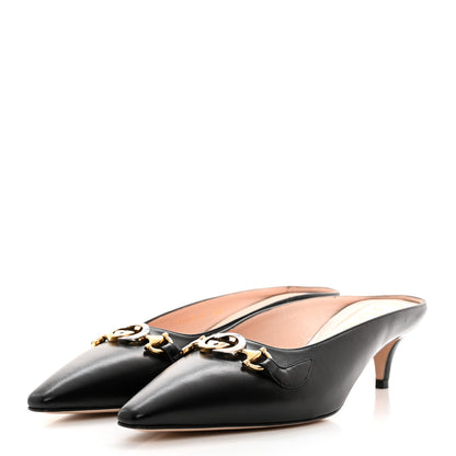 Gucci Malaga Kid Zumi Low Heel Mules 41 Black 3 of 9