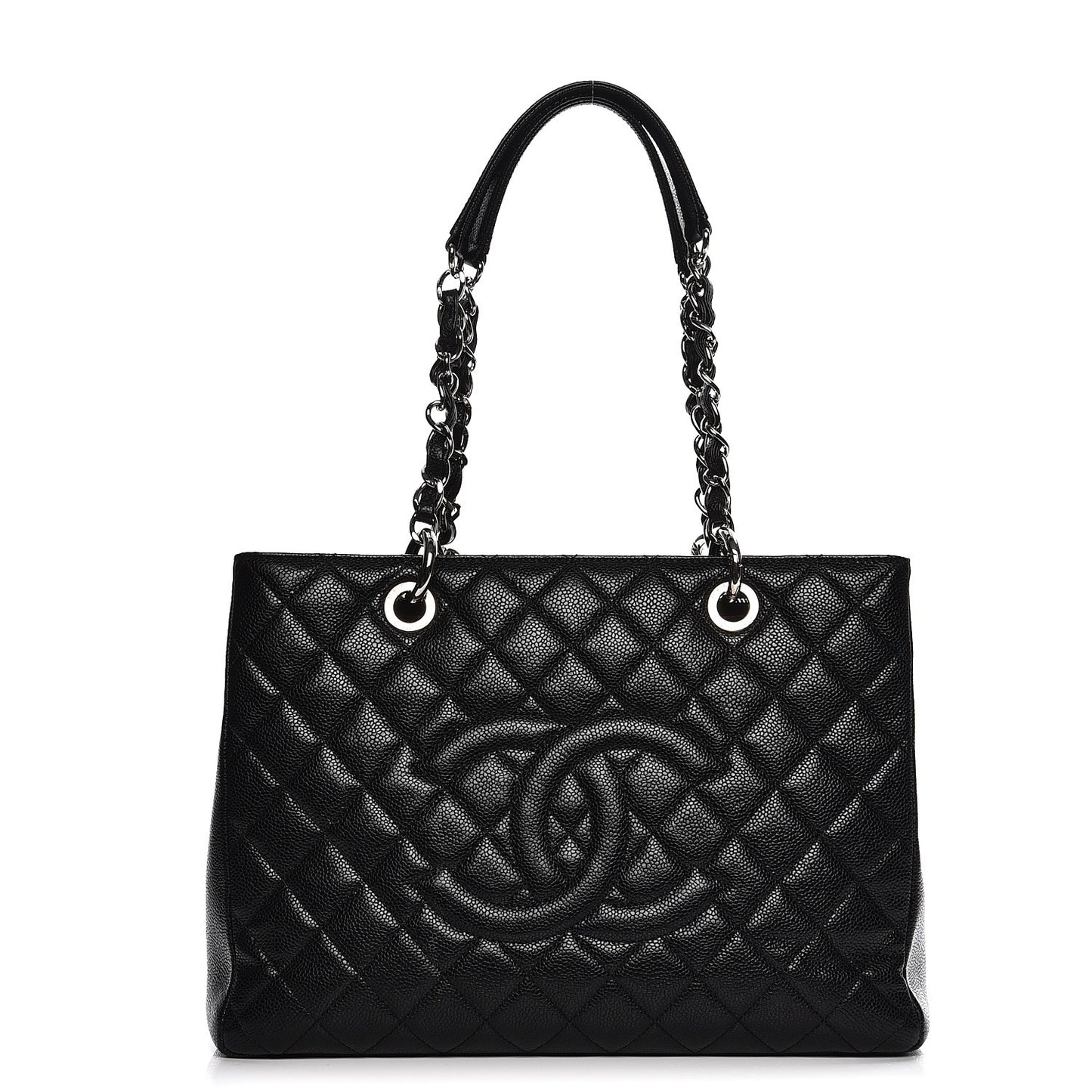 Caviar Quilted Grand Shopping Tote GST Black