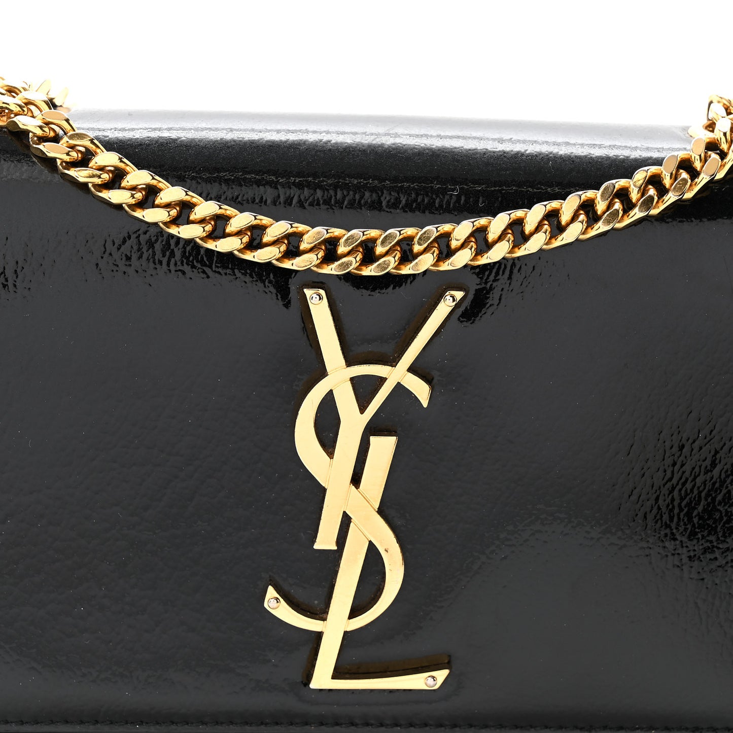 Patent Small Monogram Kate Satchel Black