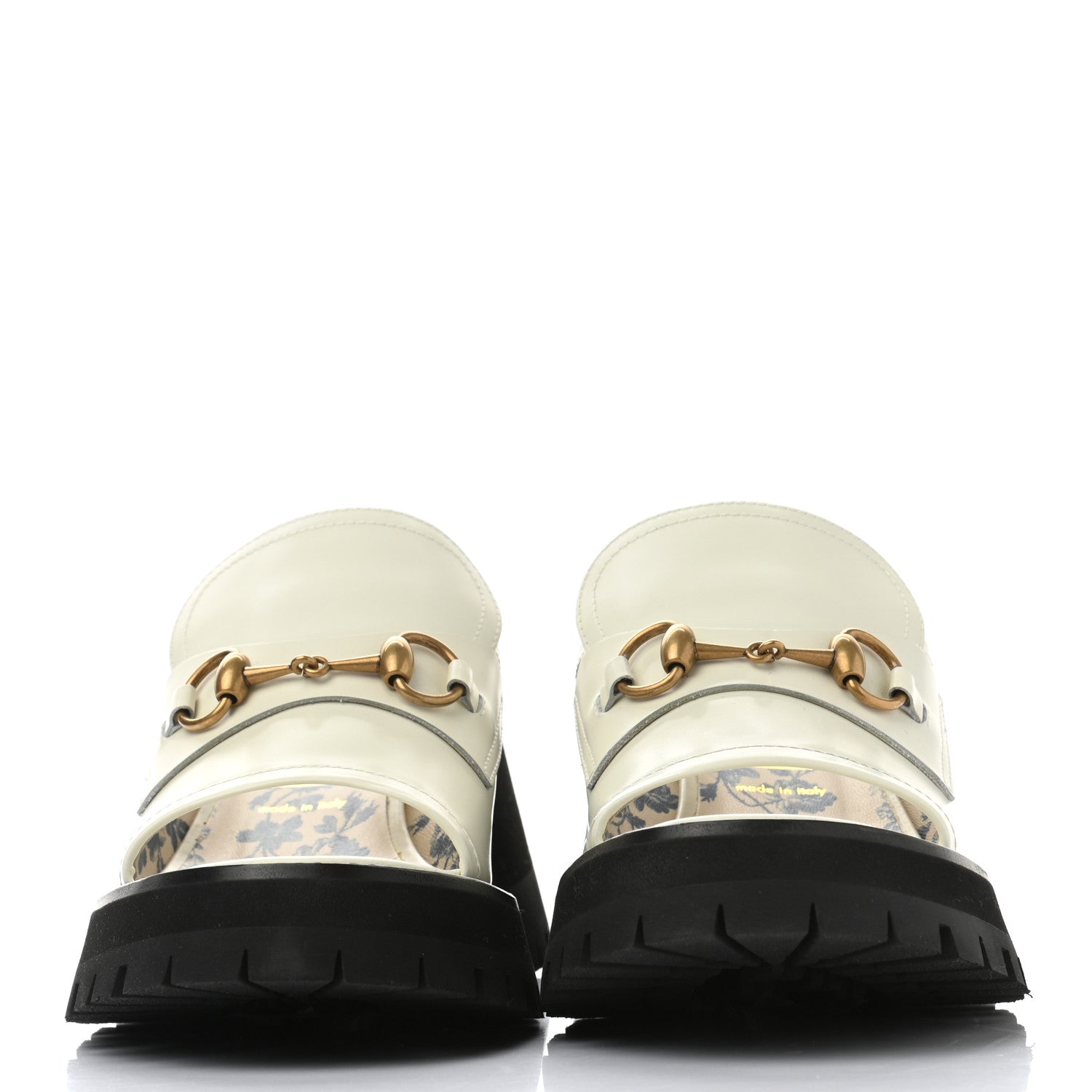 Gucci Cordovan Lux Womens Harald Horsebit Platform Slide Sandals 39 Dusty White 2 of 10