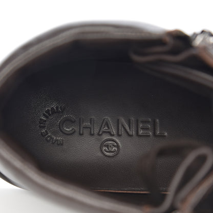 Chanel Calfskin Mens Zipped Sneakers 43 Brown 6 of 10