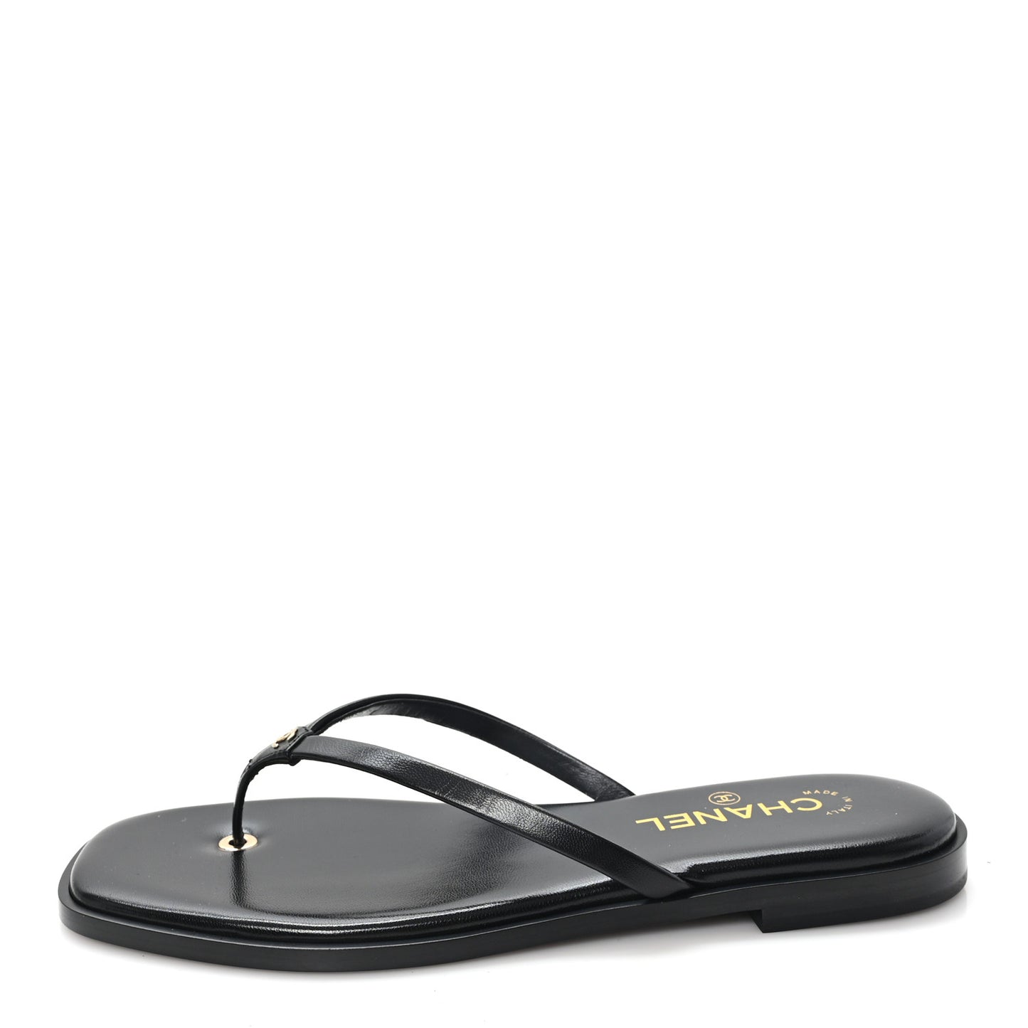Goatskin CC Times Square Thong Sandals 40 Black