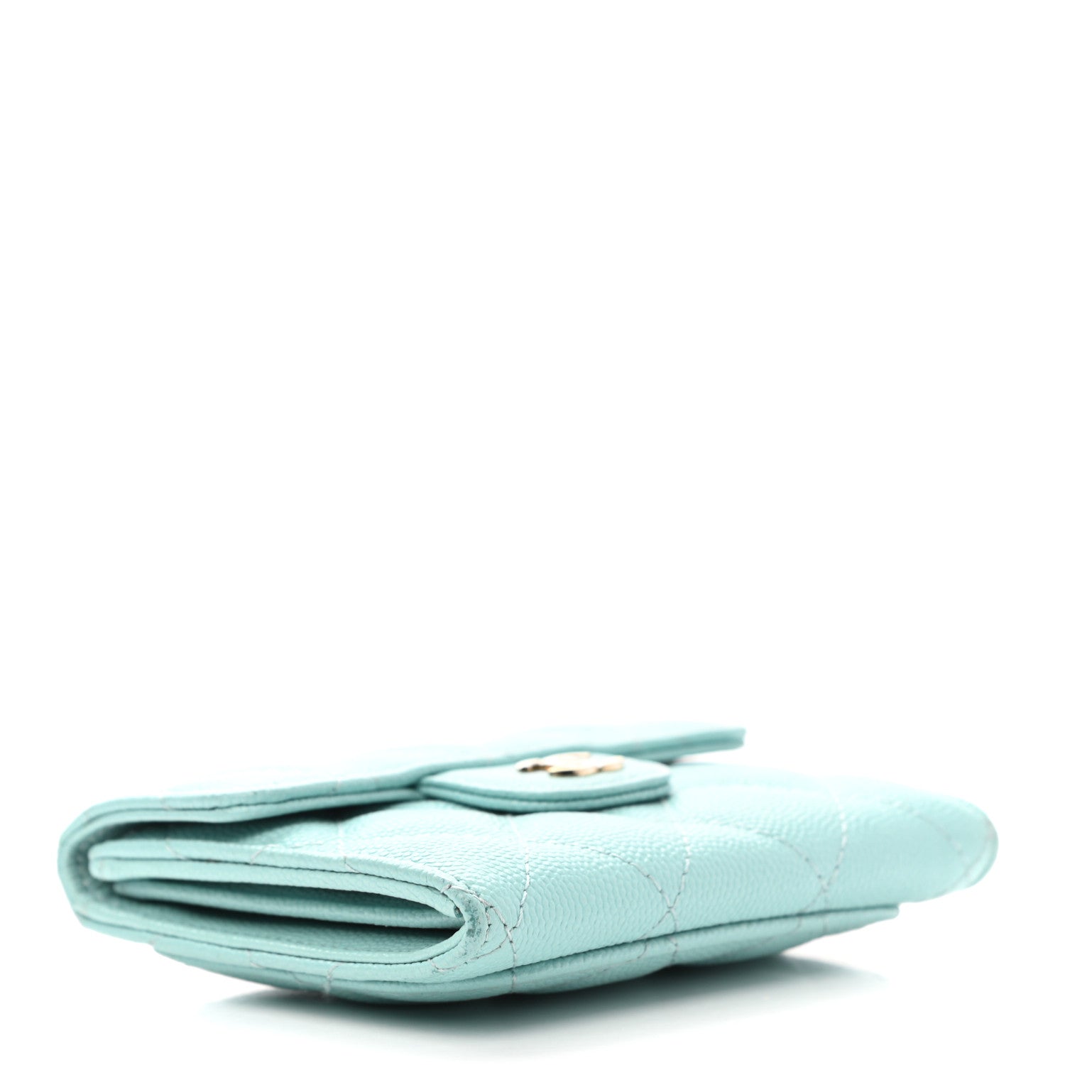 Chanel Caviar Quilted Flap Card Holder Wallet Light Blue 4 of 7