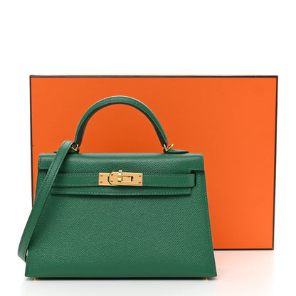 Hermes Epsom Mini Kelly Sellier 20 Vert Vertigo 12 of 12