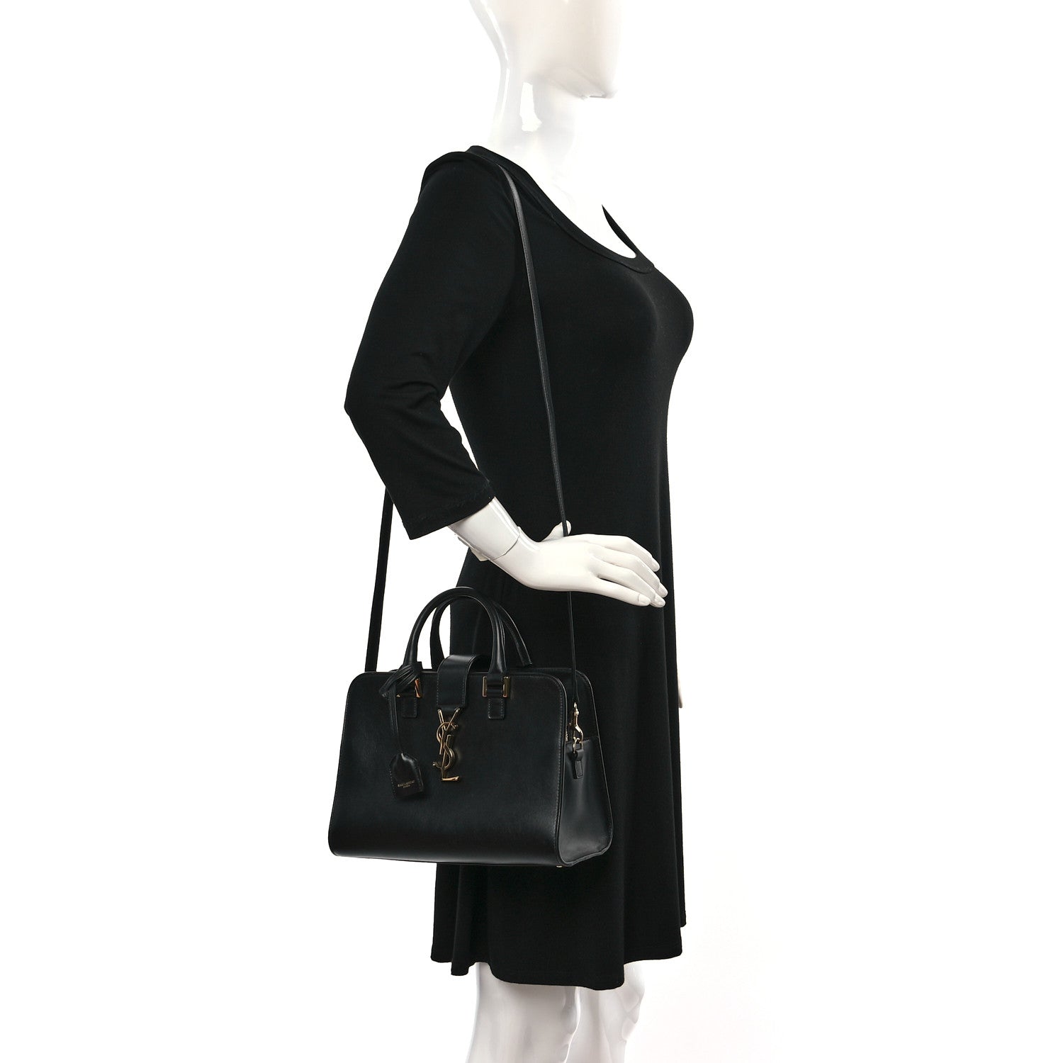 Saint Laurent Calfskin Monogram Baby Cabas Black 2 of 13