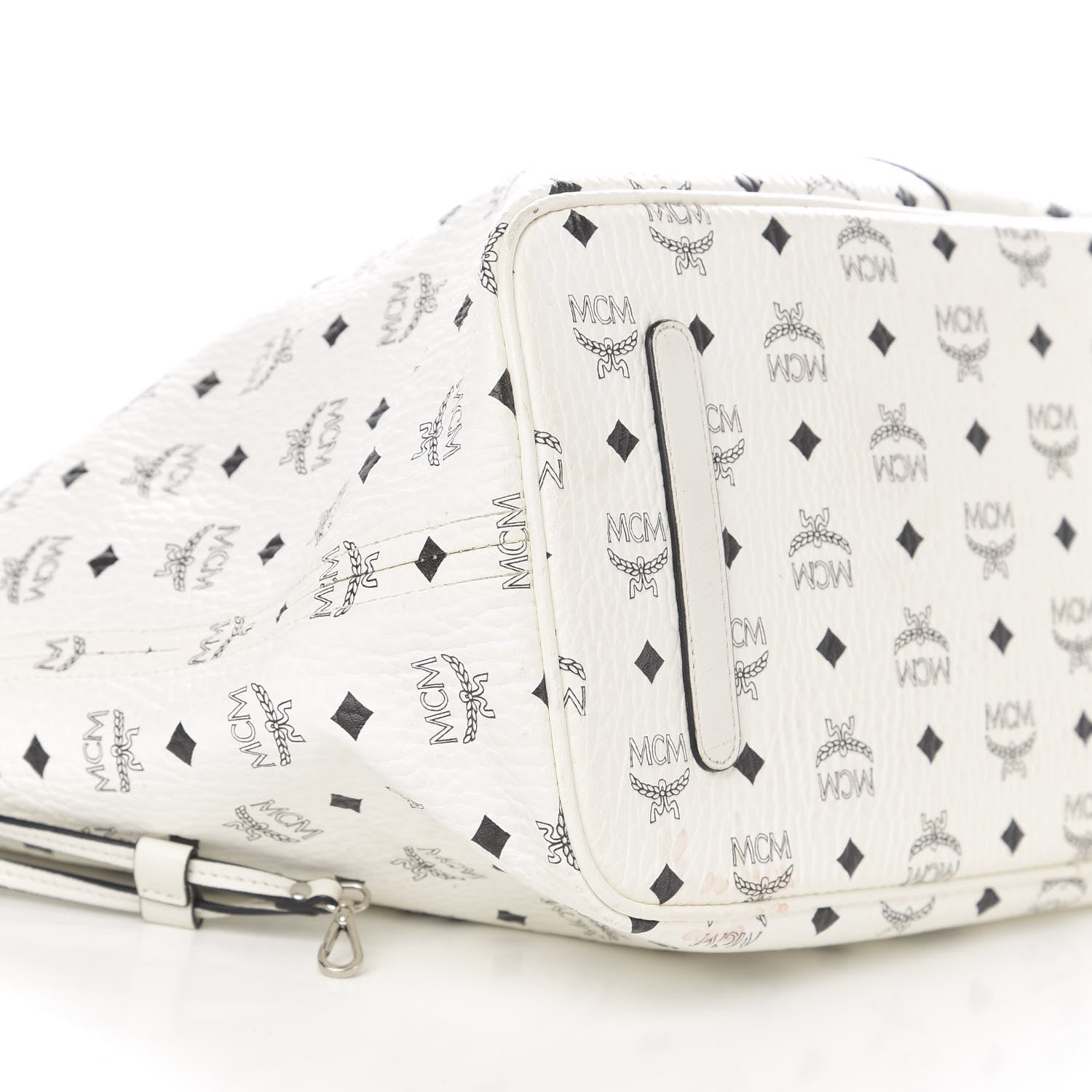 MCM Visetos Large Liz Reversible Shopper Tote White 11 of 14