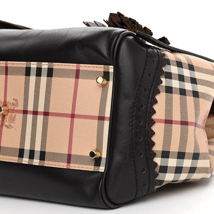 Burberry Haymarket Check Medium Brogue Tassel Tote 10 of 17