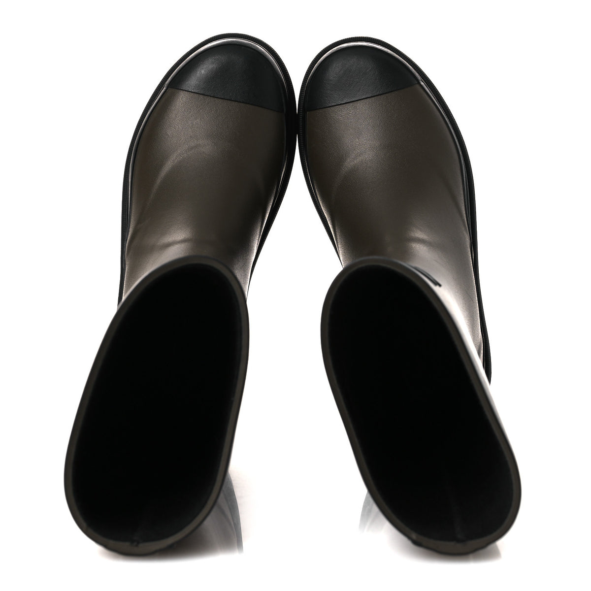Chanel Caoutchouk CC High Boots 35 Khaki Black 2 of 15