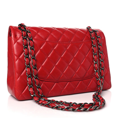Chanel Lambskin Quilted Jumbo Double Flap Red 3 of 10