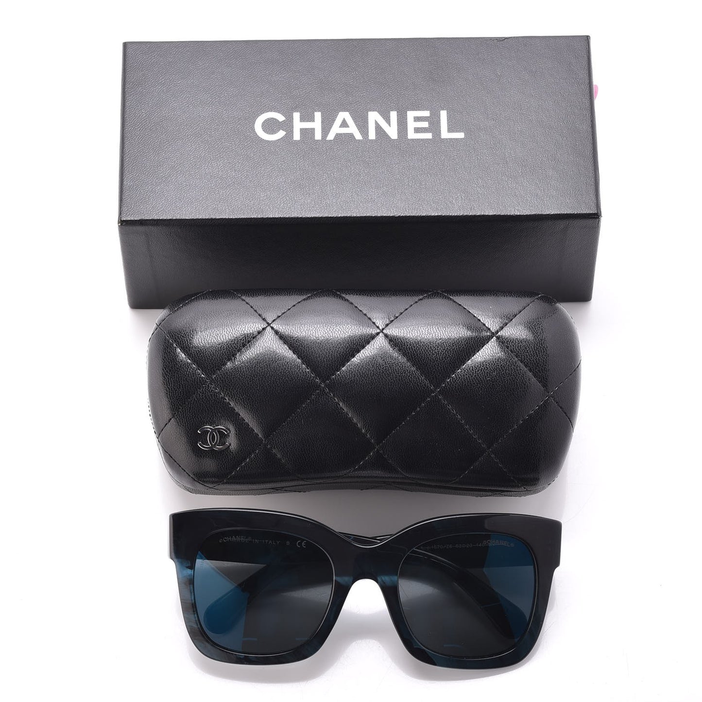 Acetate Mirror CC Fall Square Sunglasses 5357-A Dark Blue