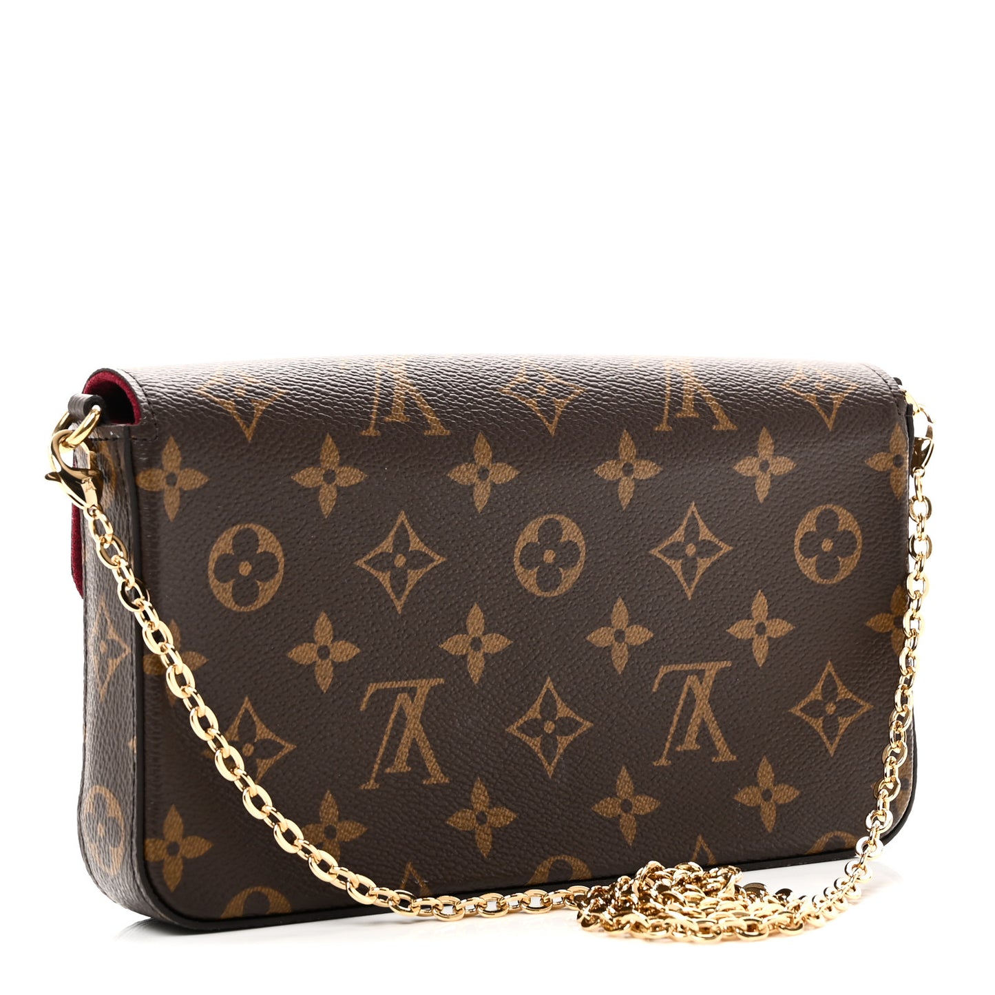Monogram Pochette Felicie Chain Wallet Fuchsia