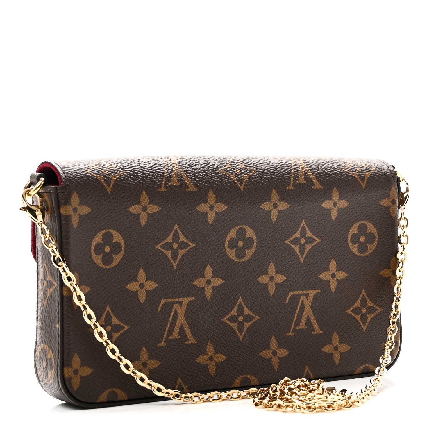 Louis Vuitton Monogram Pochette Felicie Chain Wallet Fuchsia 3 of 9