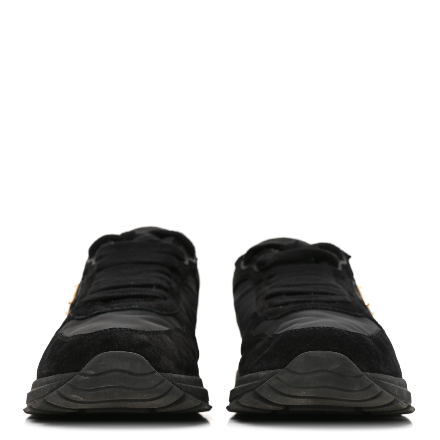 Prada Re-Nylon Suede Metal Triangle Sneakers 38 Black 3 of 9