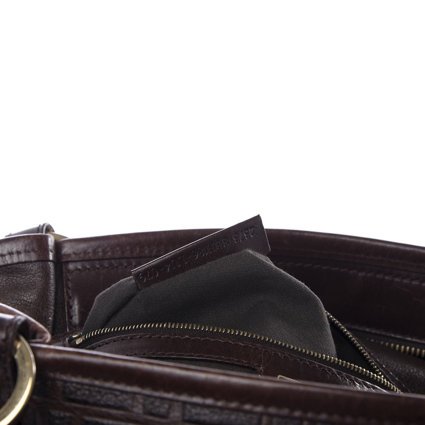 Vitello Bottalato FF Embossed Large Chef Shopper Tote Chocolate