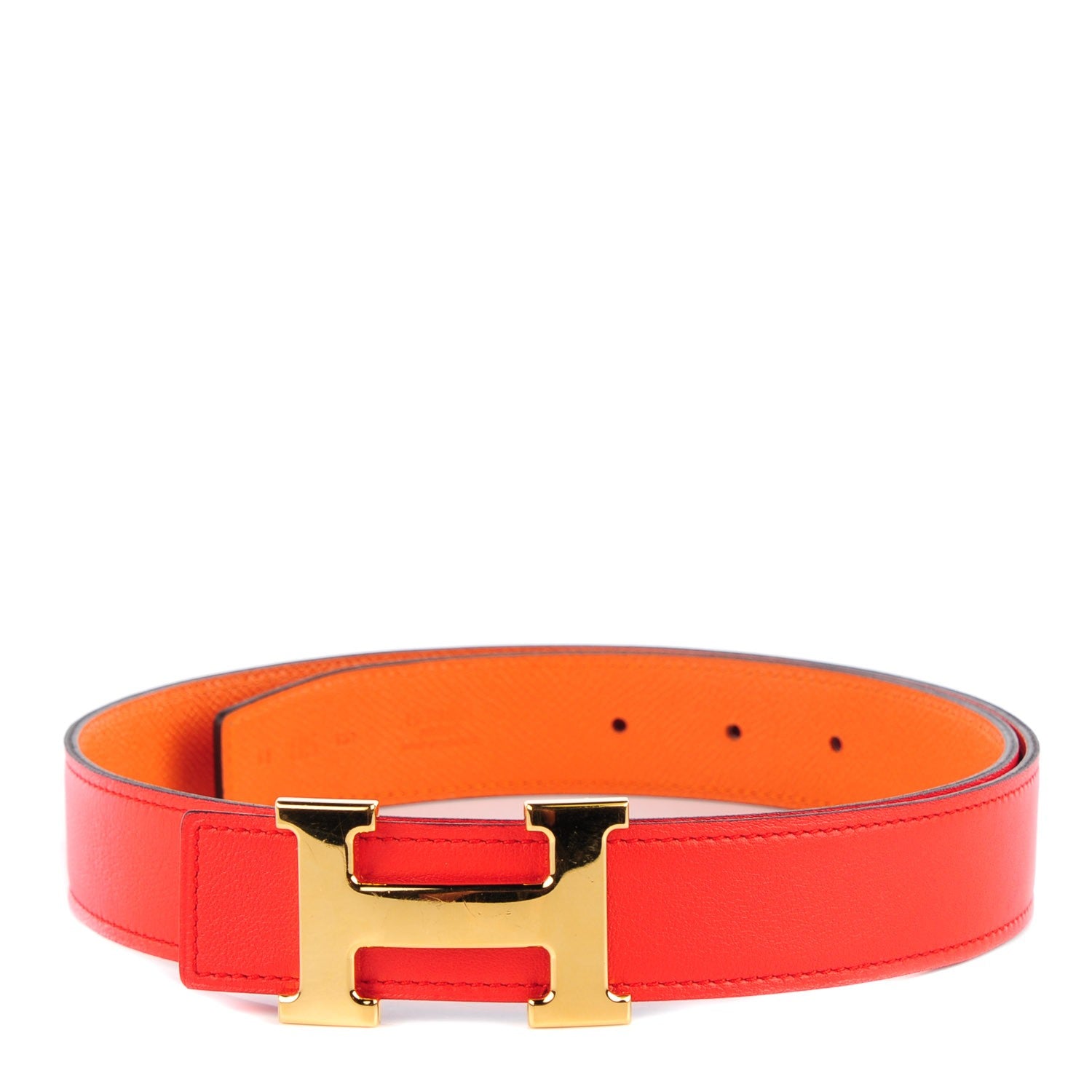 Hermes Swift Epsom 32mm H Belt 85 Capucine Orange 1 of 9