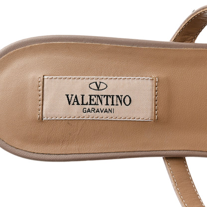 Valentino Garavani Nappa Rockstud Caged Flat Slide Sandals 38 Poudre 6 of 8