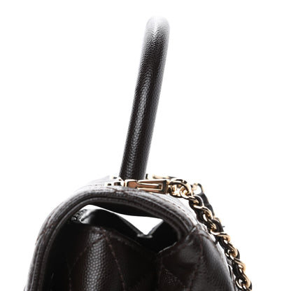 Chanel Caviar Quilted Mini Coco Handle Flap Dark Brown 5 of 5