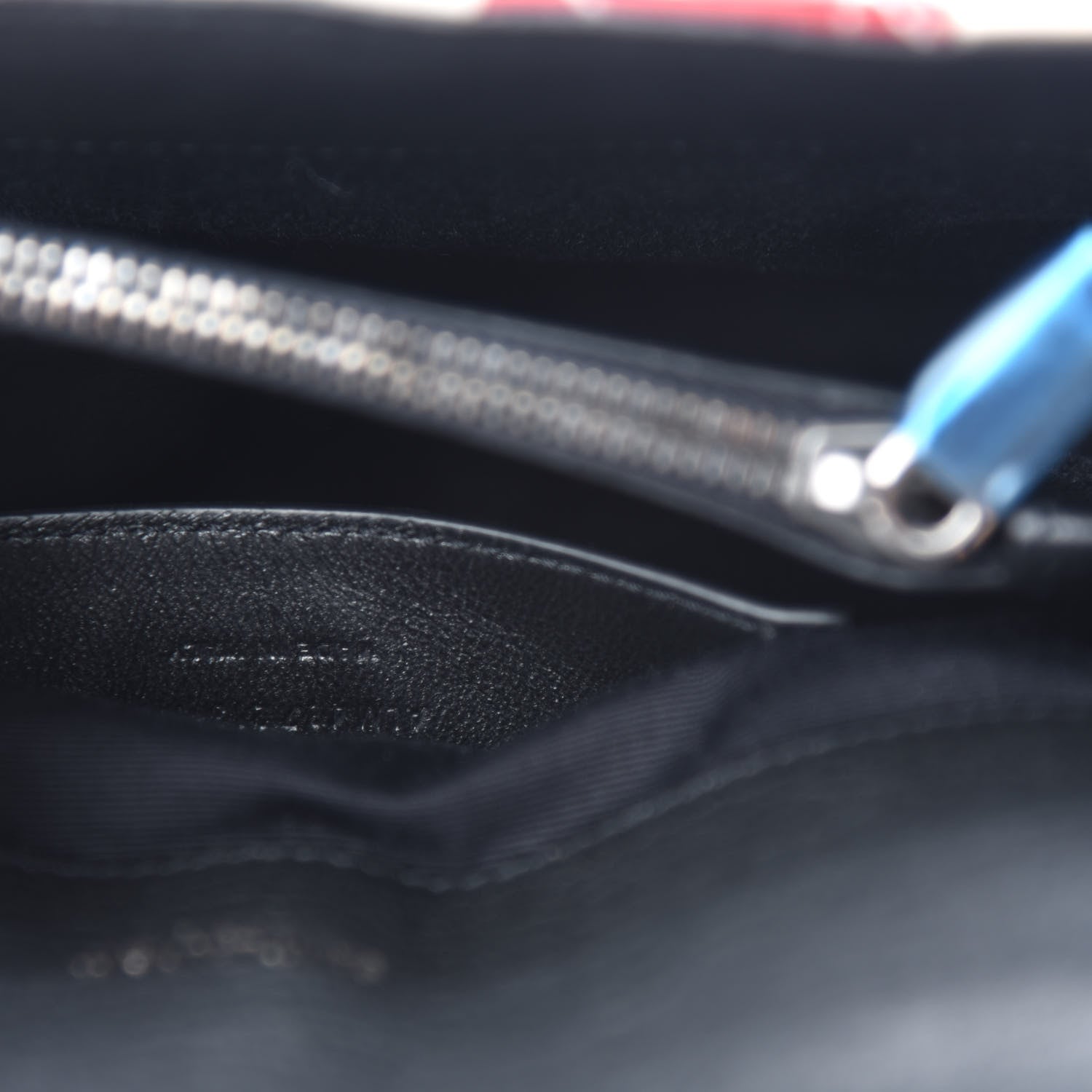 Saint Laurent Canvas Matelasse Chevron American Flag Monogram Medium College Bag Red Blue 10 of 11