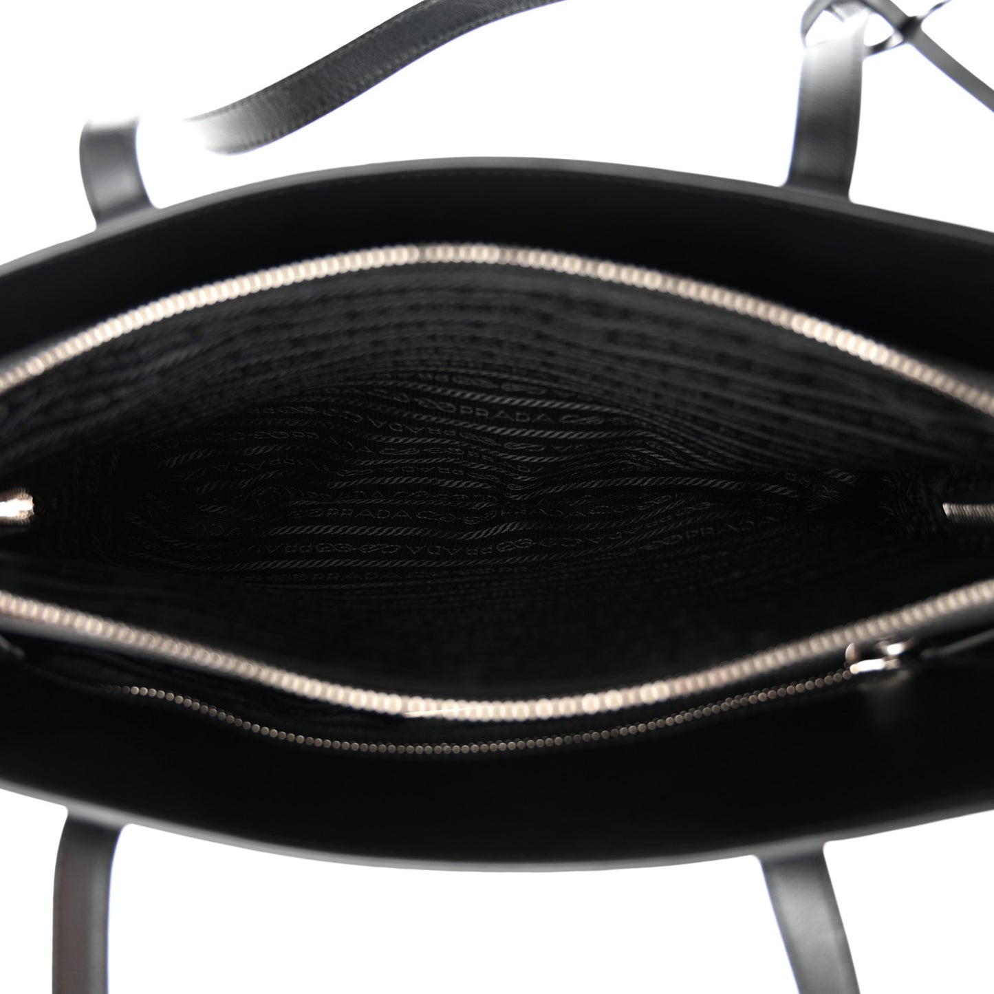 Spazzolato Medium Re-Edition 1995 Double Handle Handbag Black