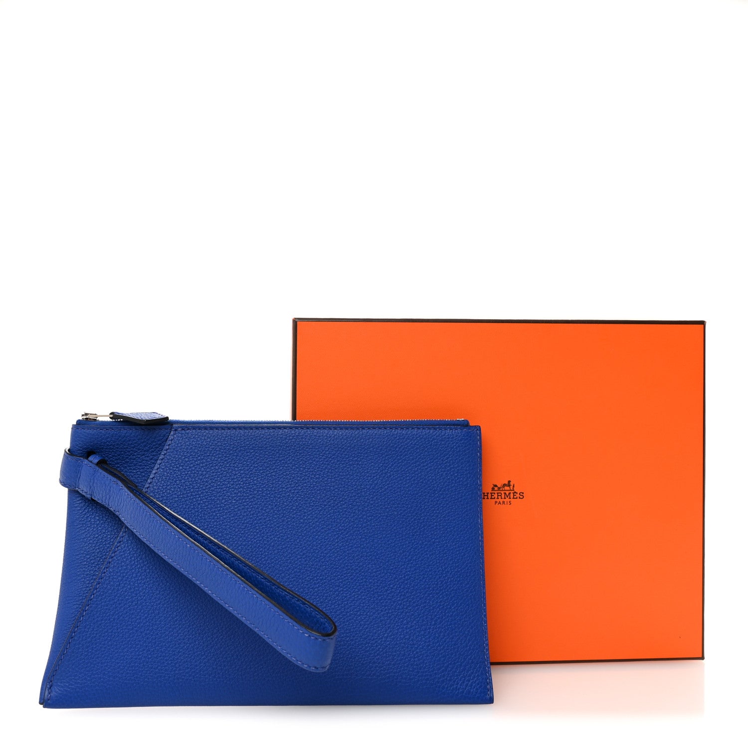 Hermes Togo Cabavertige 24 Pouch Bleu Electrique 6 of 6