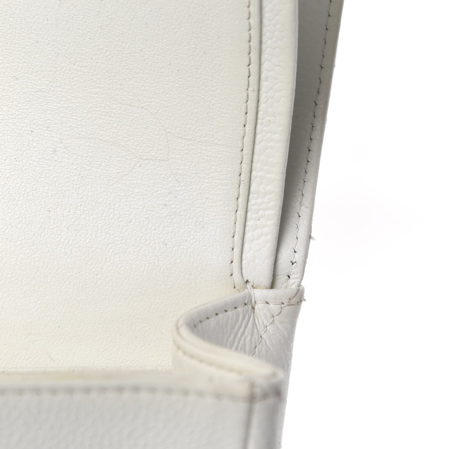 Caviar Quilted Jumbo Double Flap White