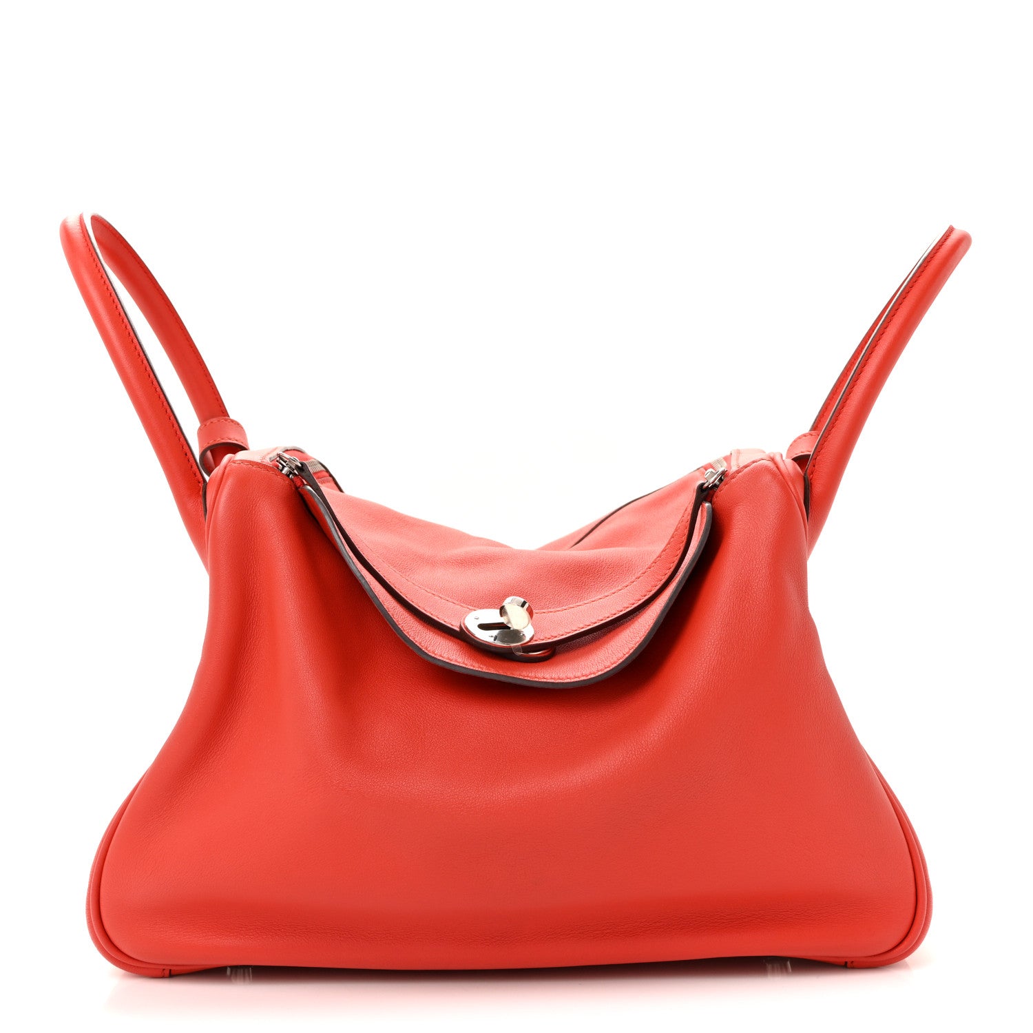Hermes Swift Epsom Lindy 30 Tressage De Cuir Rouge De Coeur Bleu Du Nord Rouge H 1 of 13