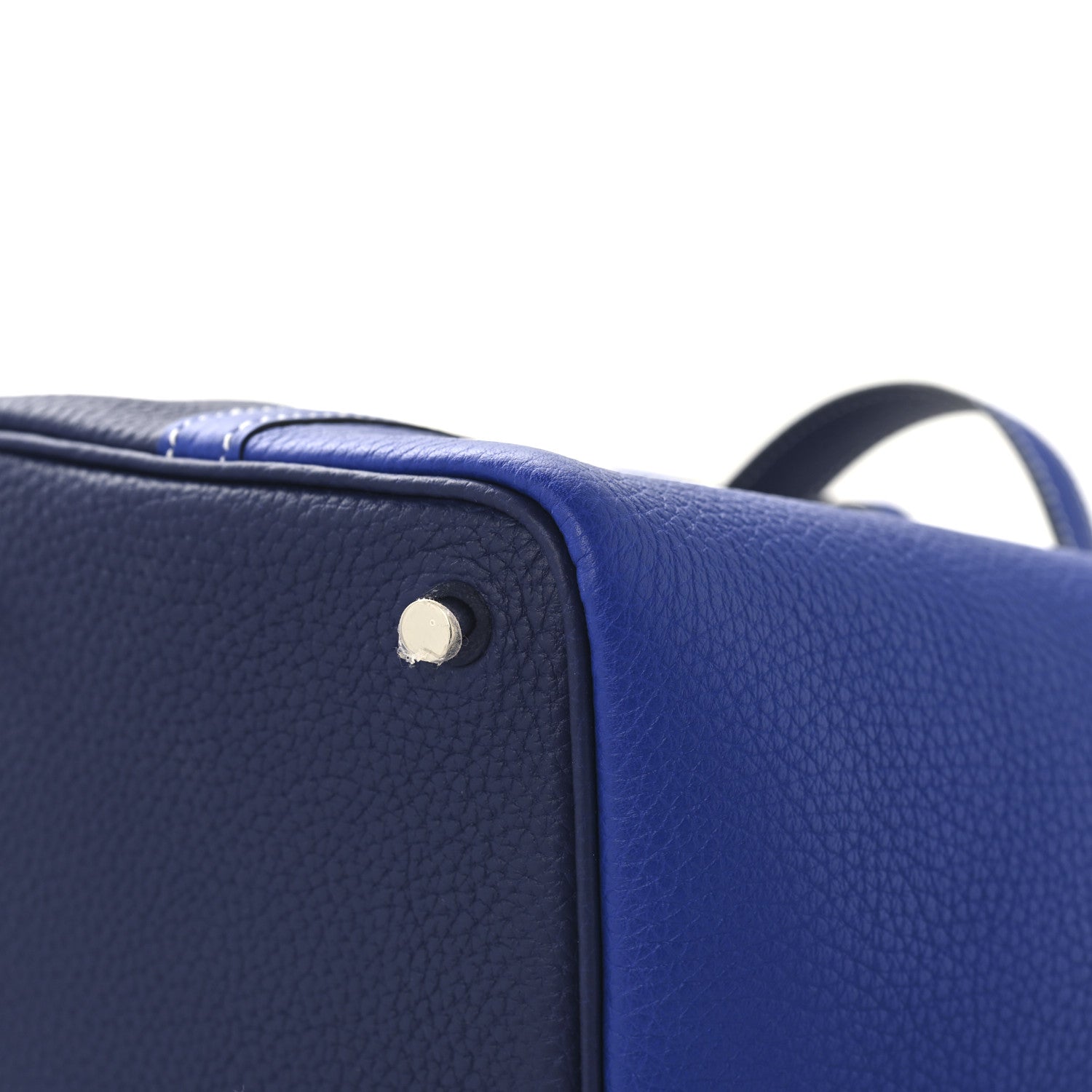 Hermes Taurillon Clemence Casaque Picotin Lock 18 PM Bleu Electrique Bleu Encre 10 of 13