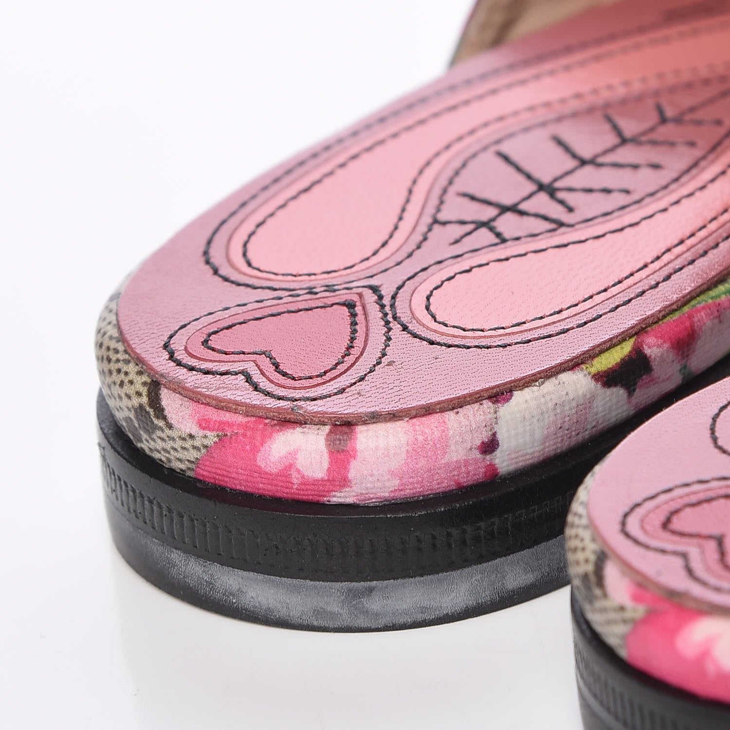 Gucci GG Supreme Monogram Blooms Womens Princetown Slippers 36.5 Beige Multicolor Dry Rose 11 of 12