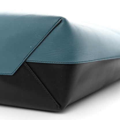Celine Shiny Smooth Calfskin Small Twisted Cabas Washed Ocean Black 12 of 13