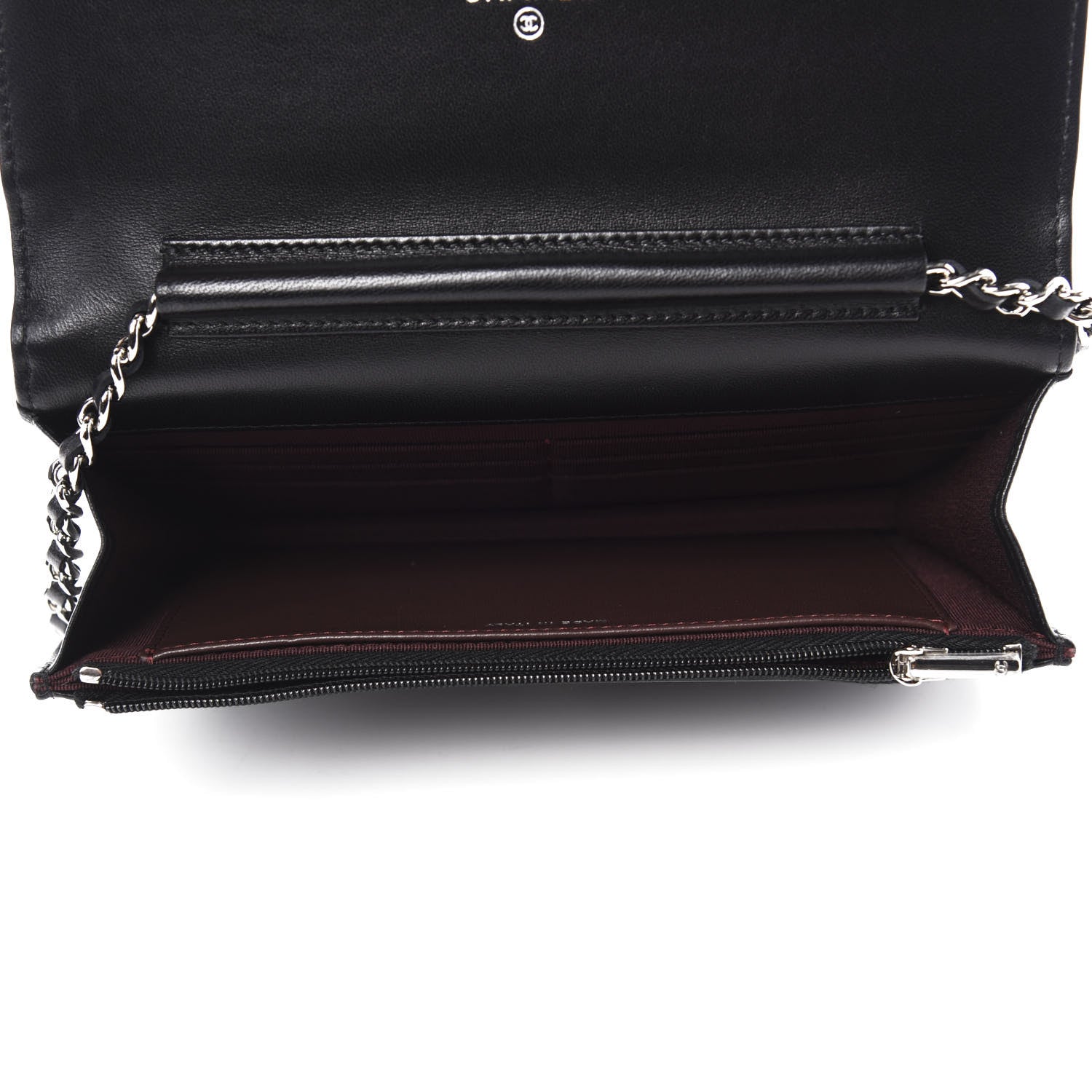 Chanel Lambskin Quilted Wallet On Chain WOC Black 5 of 12