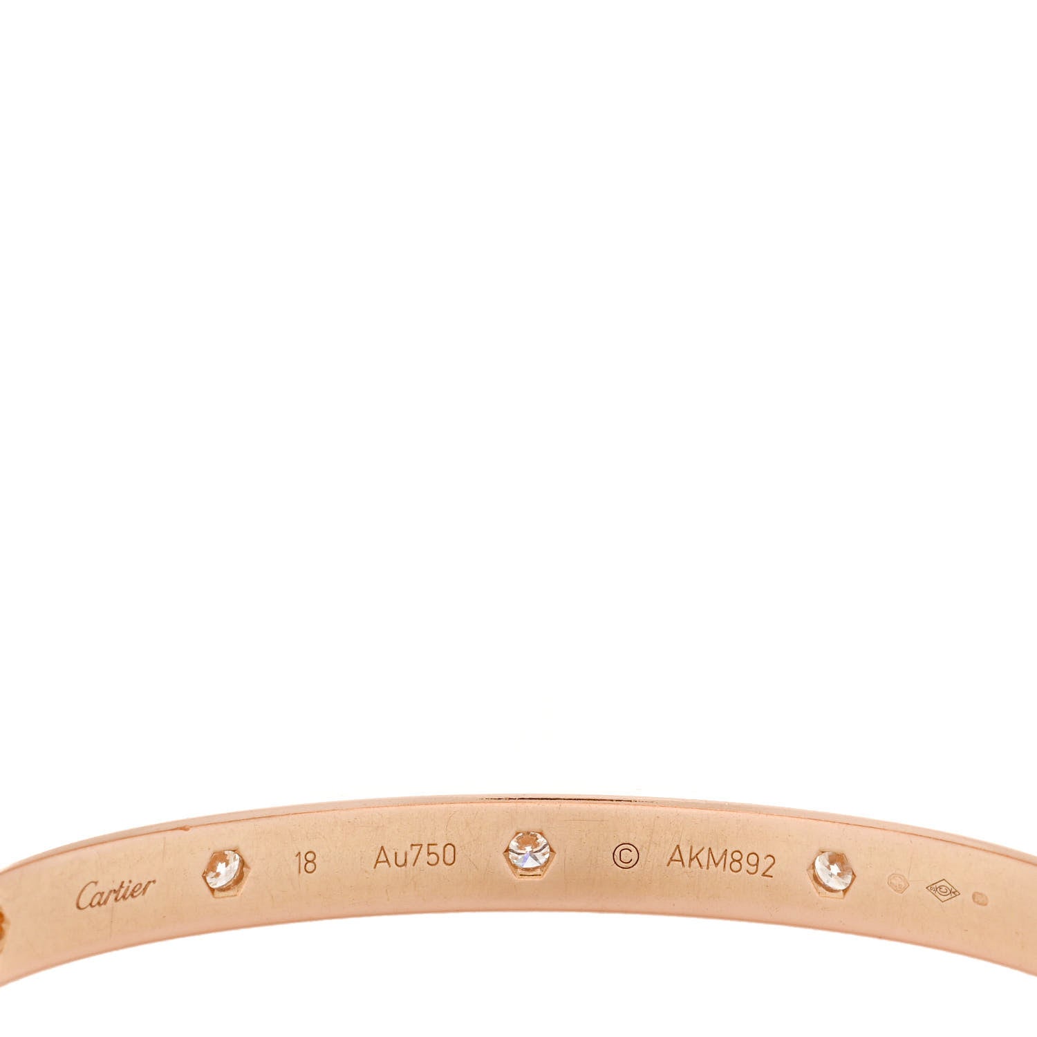 Cartier 18K Pink Gold 10 Diamond LOVE Bracelet 18 3 of 3
