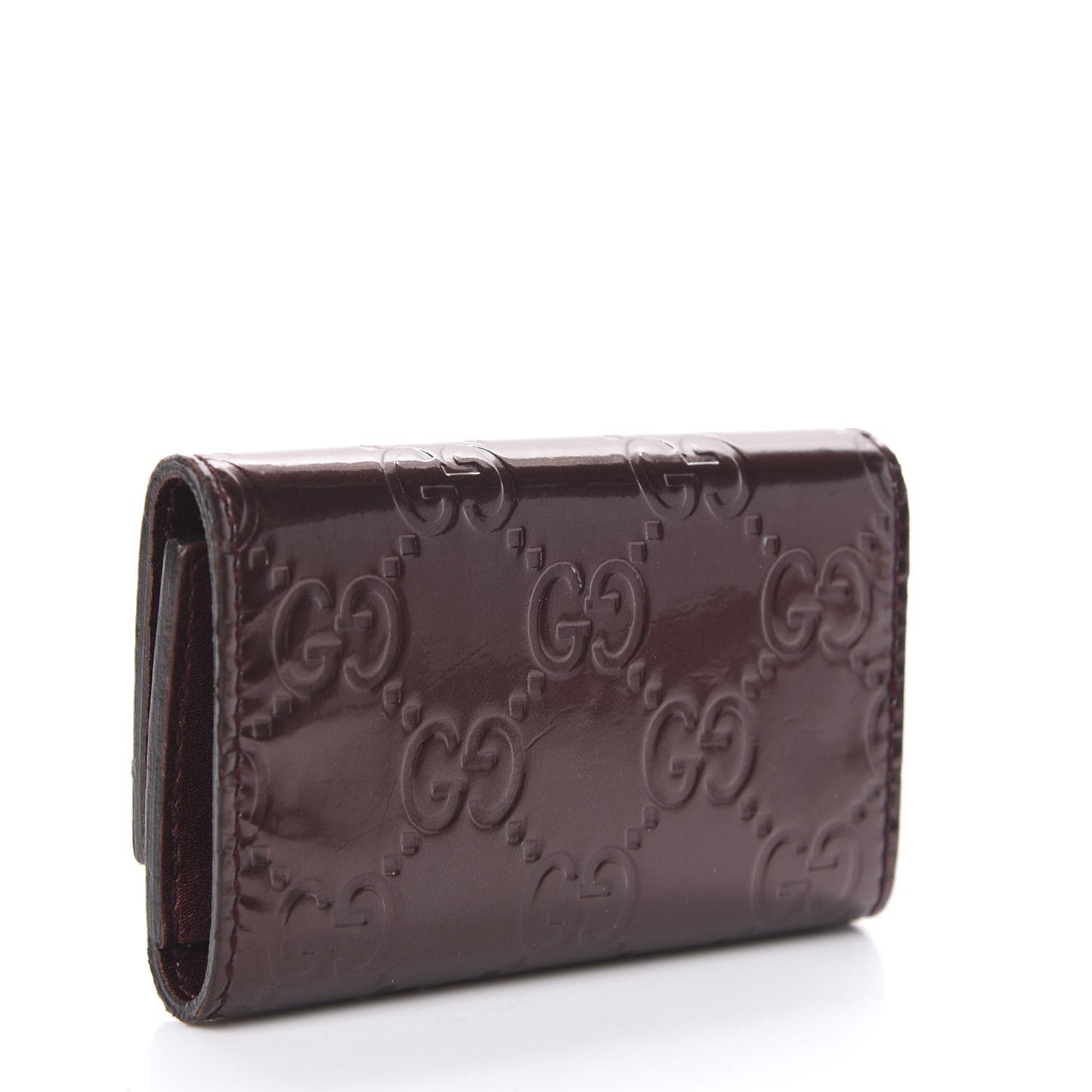 Shine Guccissima Lovely Heart 6 Key Holder Case Scarlatto