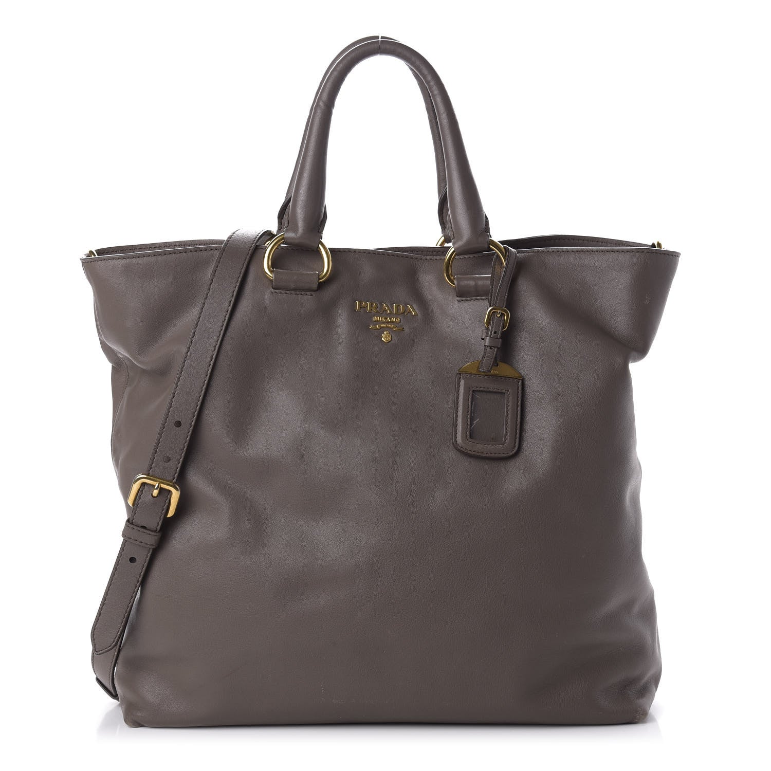 Prada Soft Calf Shopping Tote Bambu 1 of 9