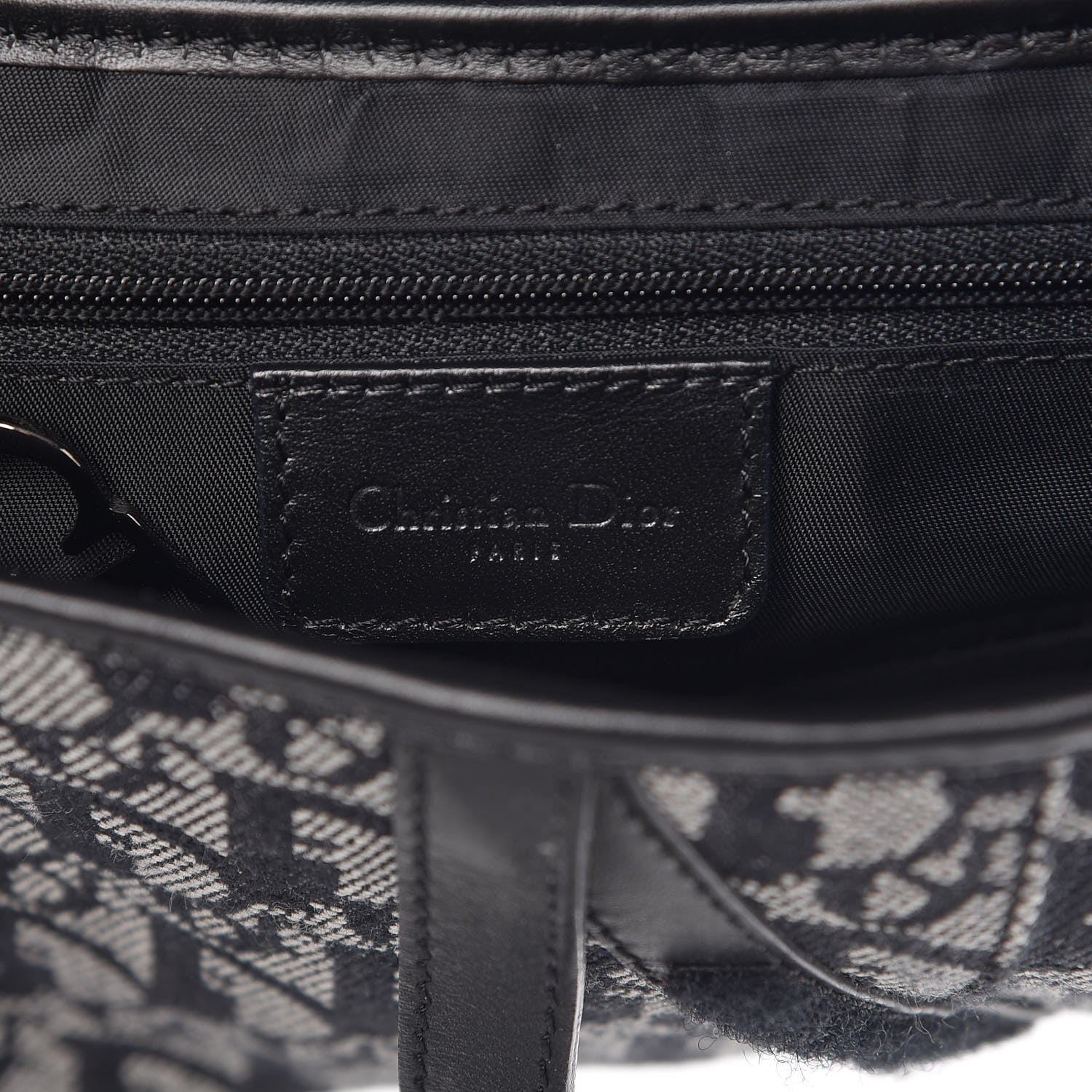 Christian Dior Monogram Saddle Bag Black 6 of 7