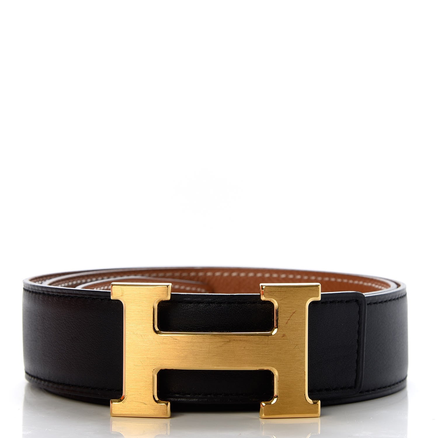 Hermes Swift Epsom 32mm H Belt 80 Black Gold 2 of 8