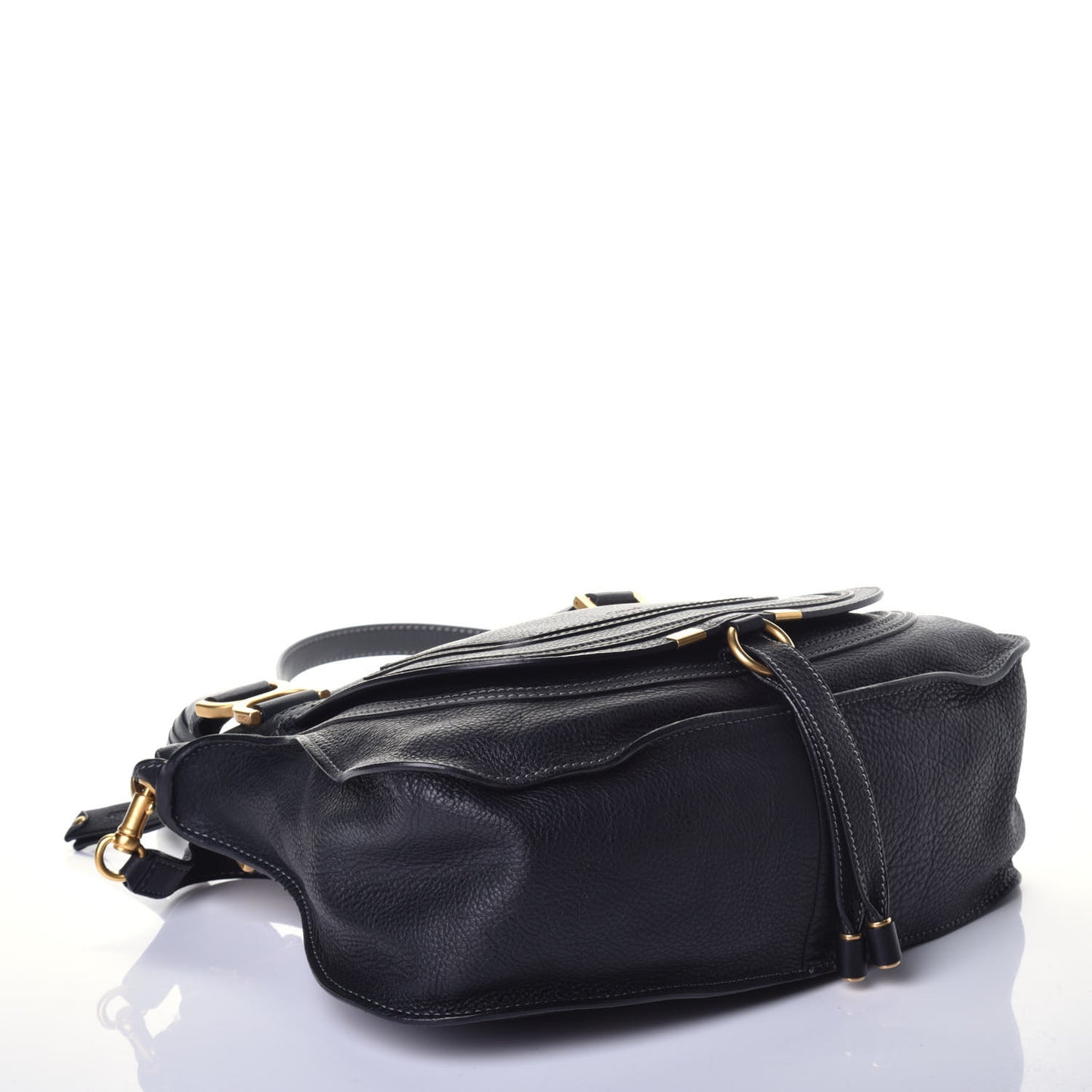 Calfskin Medium Marcie Satchel Black