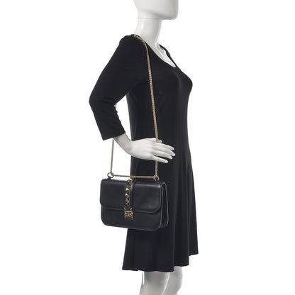 Valentino Garavani Vitello Medium Glam Lock Rockstud Flap Black 2 of 10