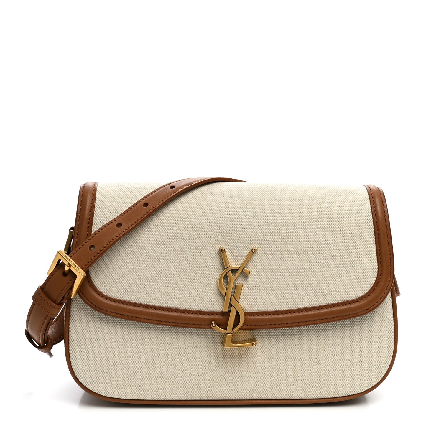 Linen Calfskin Monogram Small Solferino Satchel Greggio Brick