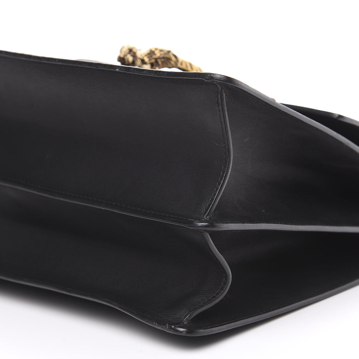 Calfskin Bamboo Web Large Dionysus Top Handle Bag Black Bright Evergreen Hibiscus Red