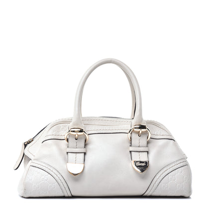Gucci Calfskin Guccissima Signoria Bowler Bag Off White 1 of 9