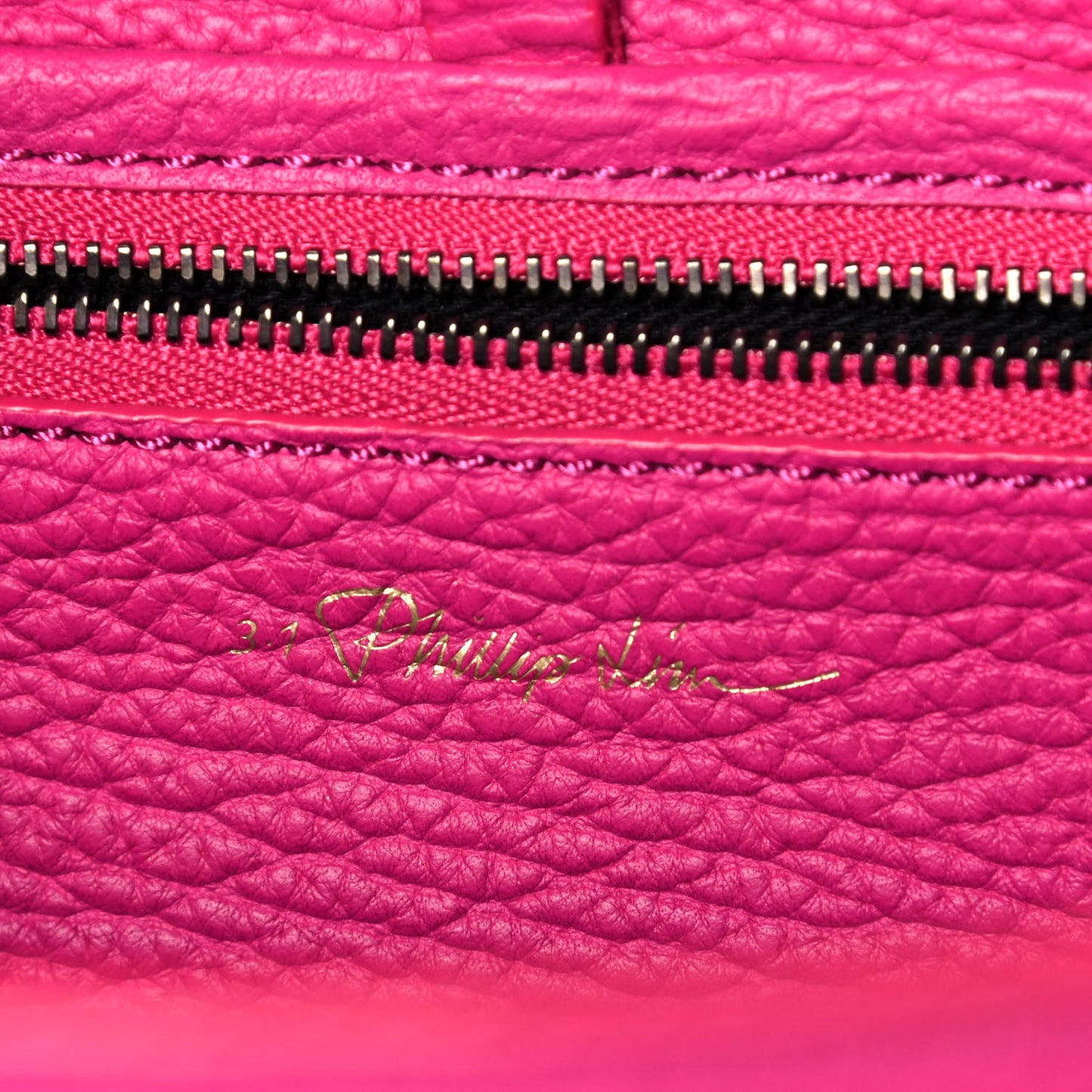 Textured Calfskin Medium Pashli Satchel Bright Fuchsia