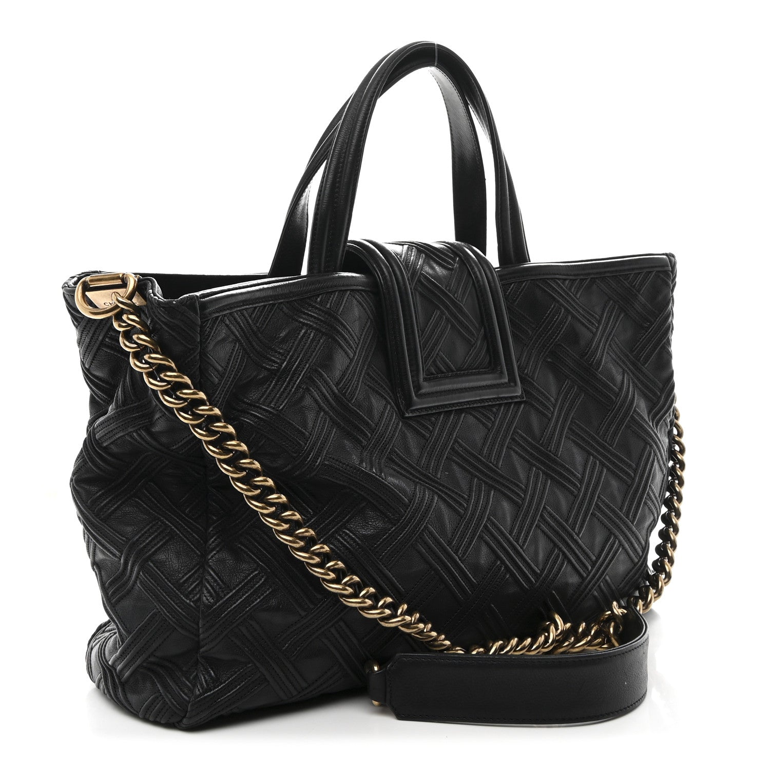 Chanel Calfskin Large Retro Girl Shopping Tote Black 3 of 15