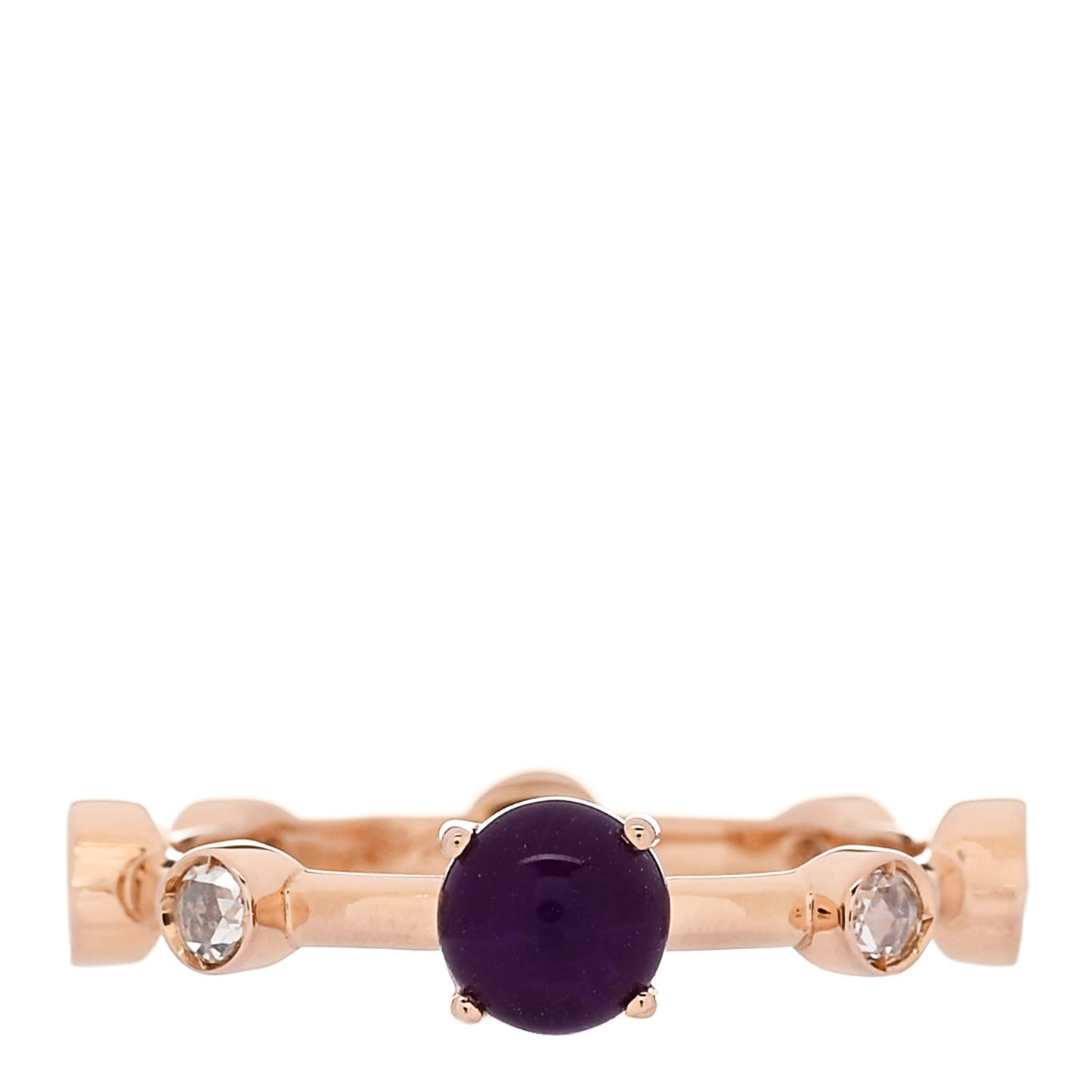 18K Rose Gold Diamond Amethyst Ring 53 6.25